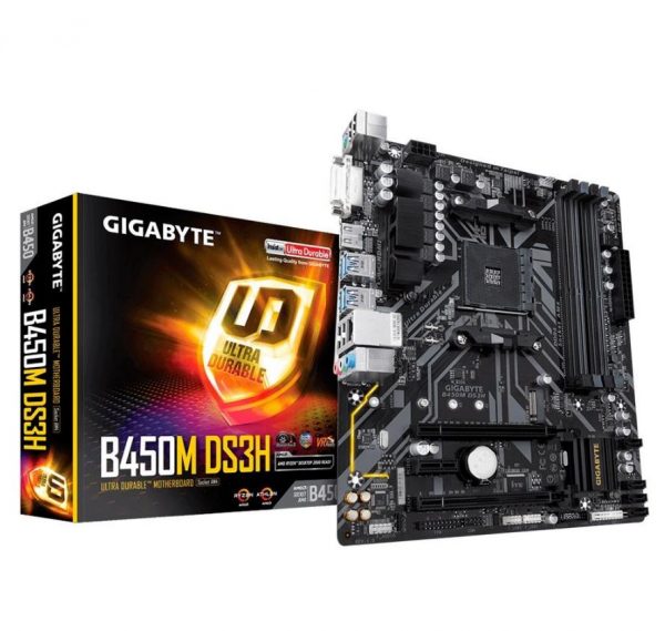 PLACA MAE GIGABYTE AMD B450M DS3H V2 1.0 AM4 DDR4 – Shopping Da.